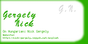 gergely nick business card